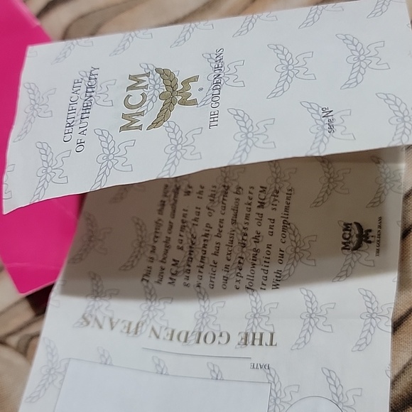 Nwdft Vintage MCM The Golden Jeans Wool Logo Mother of Pearl Buttons Down IT 42 - Picture 16 of 16